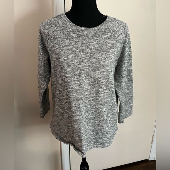 J. Crew Grey Heather 3/4 Sleeve Sweatshirt size M - Picture 1 of 5